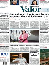 Capa do jornal Valor Econômico 20/05/2025
