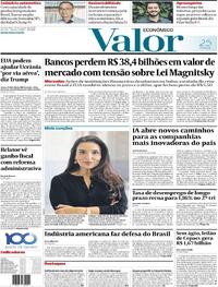 Capa do jornal Valor Econômico 20/08/2025