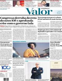 Capa do jornal Valor Econômico 26/06/2025