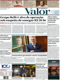 Capa do jornal Valor Econômico 28/11/2025