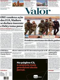 Capa do jornal Valor Econômico 06/01/2026