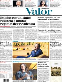 Capa do jornal Valor Econômico 09/03/2026