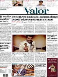 Capa do jornal Valor Econômico 10/01/2026