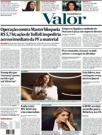Capa do jornal Valor Econômico 15/01/2026