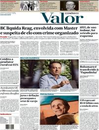 Capa do jornal Valor Econômico 16/01/2026