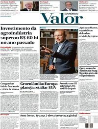 Capa do jornal Valor Econômico 19/01/2026