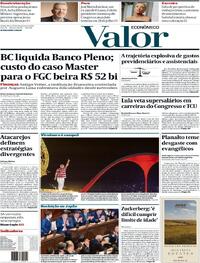 Capa do jornal Valor Econômico 19/02/2026