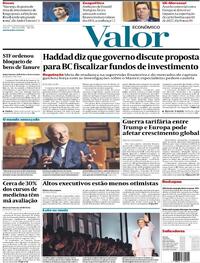 Capa do jornal Valor Econômico 20/01/2026