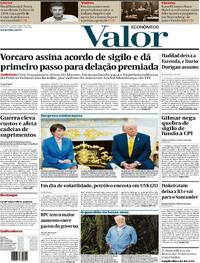Capa do jornal Valor Econômico 20/03/2026