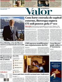 Capa do jornal Valor Econômico 23/01/2026