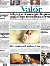 Capa Valor Econômico 25/05/2026