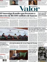 Capa do jornal Valor Econômico 26/03/2026
