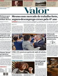 Capa do jornal Valor Econômico 27/02/2026