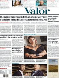 Capa do jornal Valor Econômico 29/01/2026