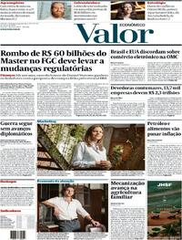Capa Valor Econômico 30/03/2026