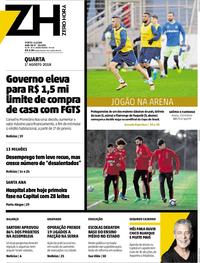 Capa do jornal Zero Hora 01/08/2018