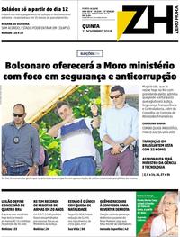 Capa do jornal Zero Hora 01/11/2018