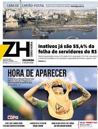 Capa do jornal Zero Hora 02/07/2018