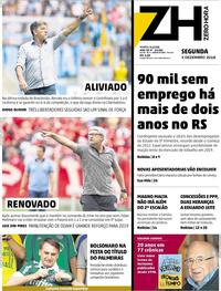 Capa do jornal Zero Hora 03/12/2018