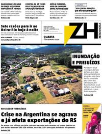 Capa do jornal Zero Hora 05/09/2018
