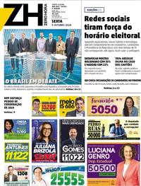 Capa do jornal Zero Hora 05/10/2018