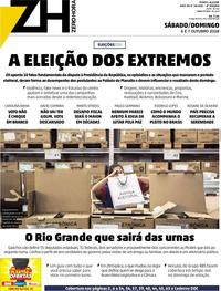 Capa do jornal Zero Hora 06/10/2018