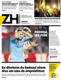 Capa do jornal Zero Hora 08/08/2018