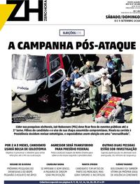 Capa do jornal Zero Hora 08/09/2018