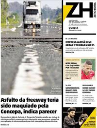 Capa do jornal Zero Hora 09/08/2018