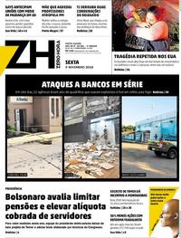 Capa do jornal Zero Hora 09/11/2018