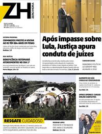 Capa do jornal Zero Hora 10/07/2018
