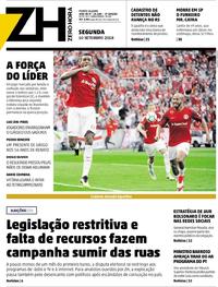 Capa do jornal Zero Hora 10/09/2018
