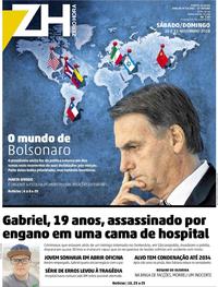 Capa do jornal Zero Hora 10/11/2018