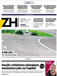 Capa do jornal Zero Hora 11/10/2018