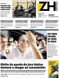 Capa do jornal Zero Hora 13/12/2018