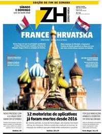 Capa do jornal Zero Hora 14/07/2018