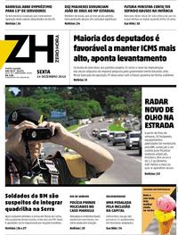 Capa do jornal Zero Hora 14/12/2018