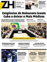 Capa do jornal Zero Hora 15/11/2018