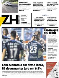 Capa do jornal Zero Hora 19/09/2018