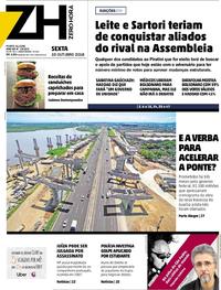 Capa do jornal Zero Hora 19/10/2018