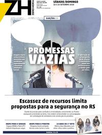 Capa do jornal Zero Hora 22/09/2018