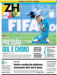 Capa do jornal Zero Hora 23/06/2018