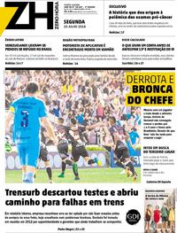 Capa do jornal Zero Hora 23/07/2018