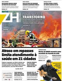 Capa do jornal Zero Hora 23/11/2018