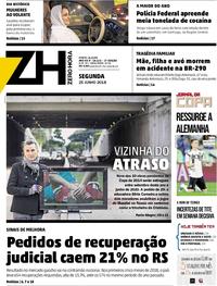 Capa do jornal Zero Hora 25/06/2018