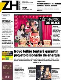 Capa do jornal Zero Hora 25/09/2018