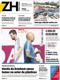 Capa do jornal Zero Hora 26/06/2018