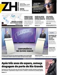 Capa do jornal Zero Hora 26/10/2018