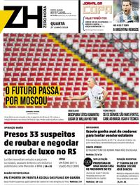 Capa do jornal Zero Hora 27/06/2018