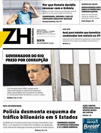 Capa do jornal Zero Hora 30/11/2018